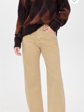 La Ligne Barrel-Leg Ankle Jeans in Khaki